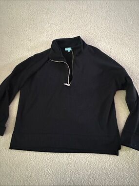 Women’s Black Half-Zip Sweatshirt Pullover